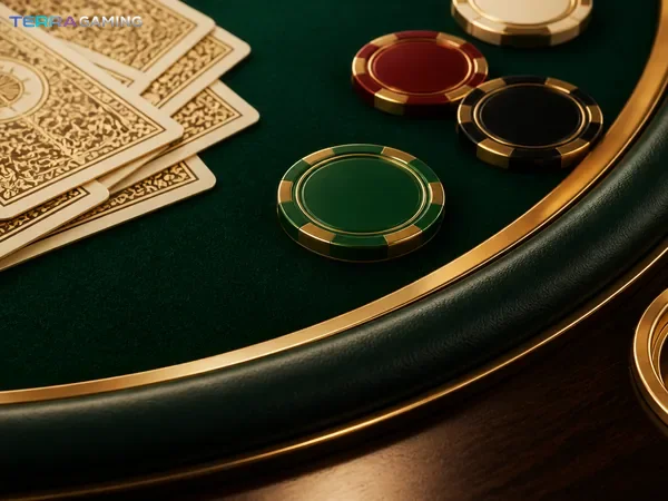 Ilustrasi permainan Blackjack di meja kasino